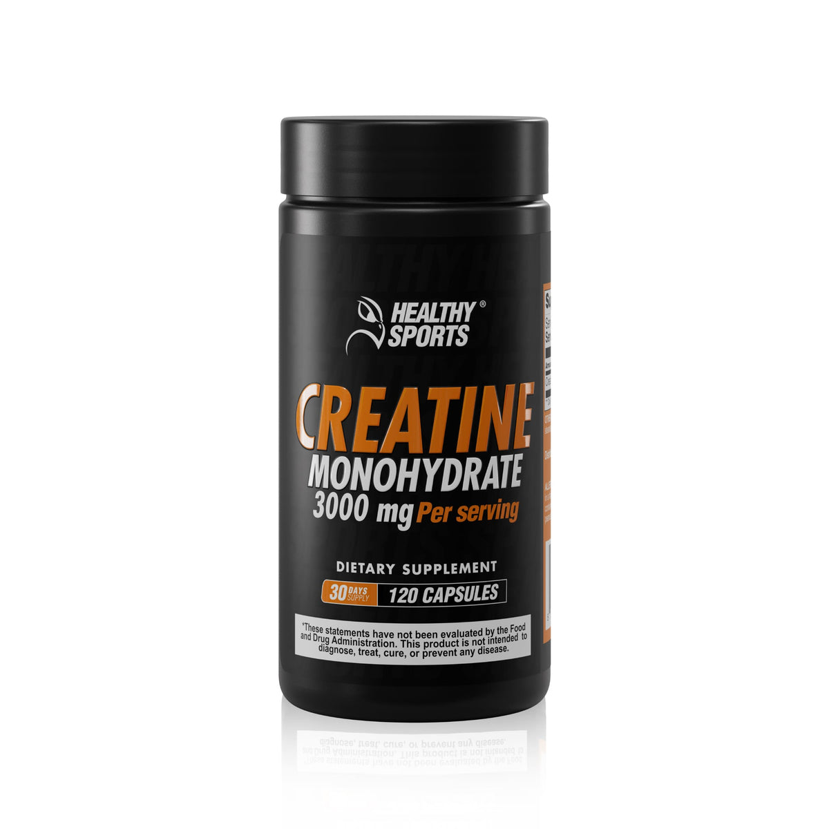 Creatine monohydrate capsules with 3,000 mg per serving in an easy-to-swallow creatine pill formula for strength and athletic performance.
