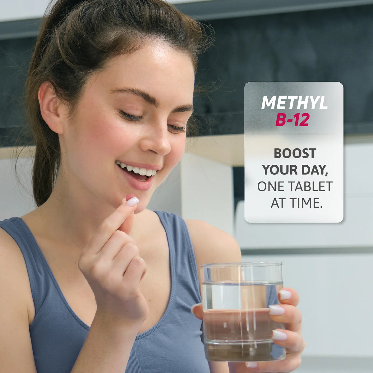 Methyl B12 3000 mcg mouth dissolving tablet for daily energy support with water