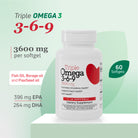 Triple Omega 3-6-9 with Fish Oil, Borage Oil & Flaxseed Oil – 60 Softgels - Benfit
