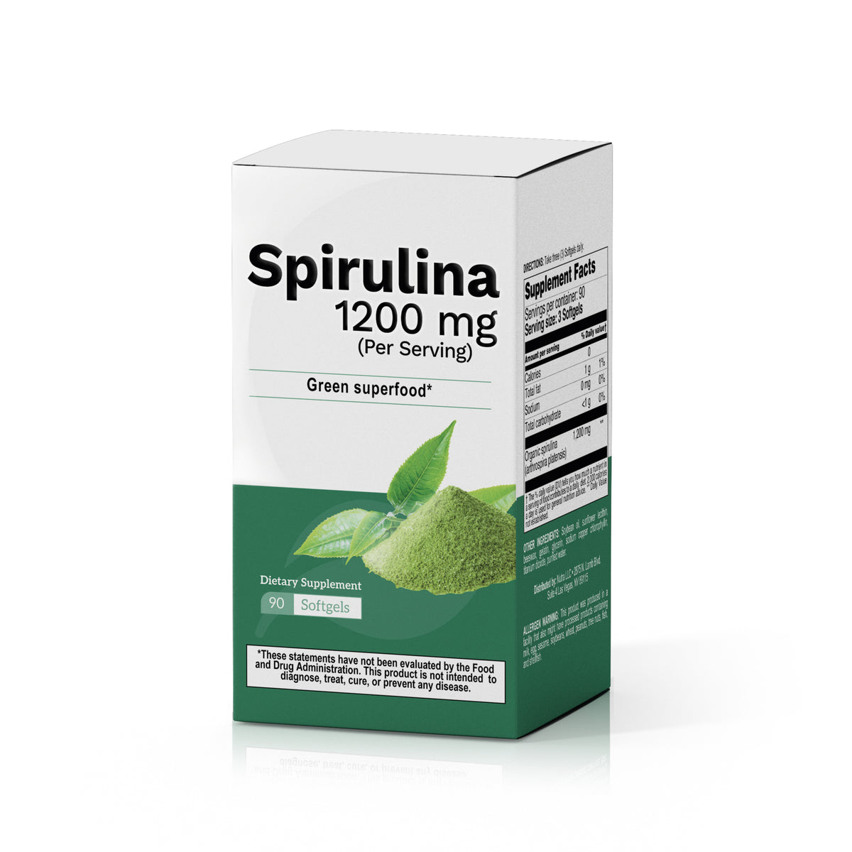Organic Spirulina Superfood Support – 1200 mg Formula (90 Softgels) - Benfit