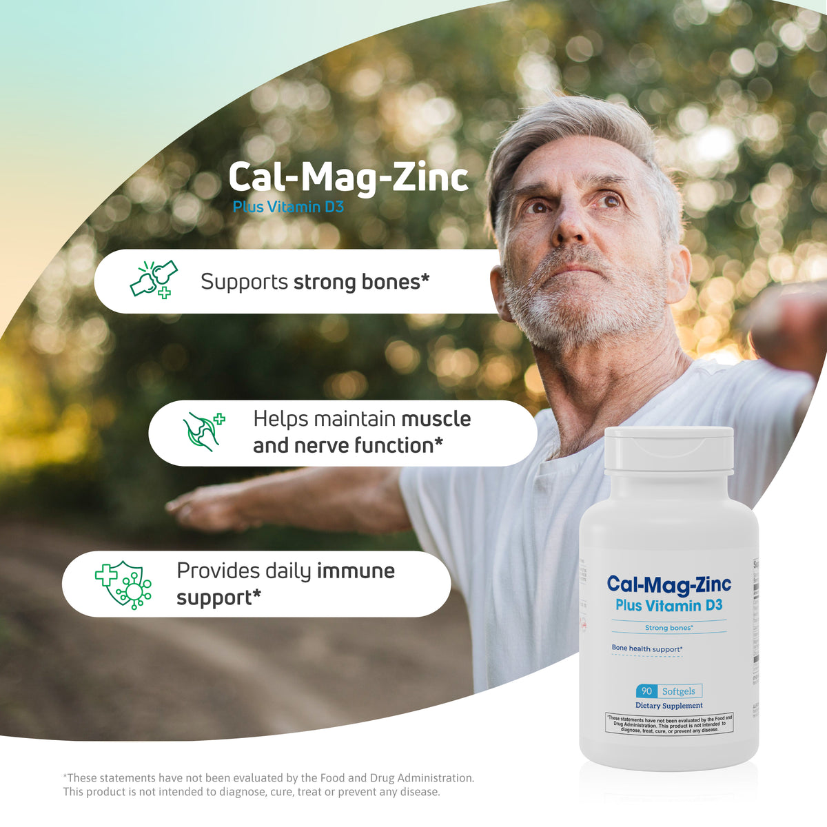 Cal-Mag-Zinc – Calcium, Magnesium & Zinc Mineral Support (90 Softgels) - Benfit