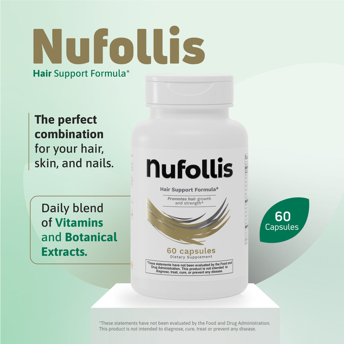 Nufollis Marine Collagen Peptides + Biotin | 60 Capsules - Benfit