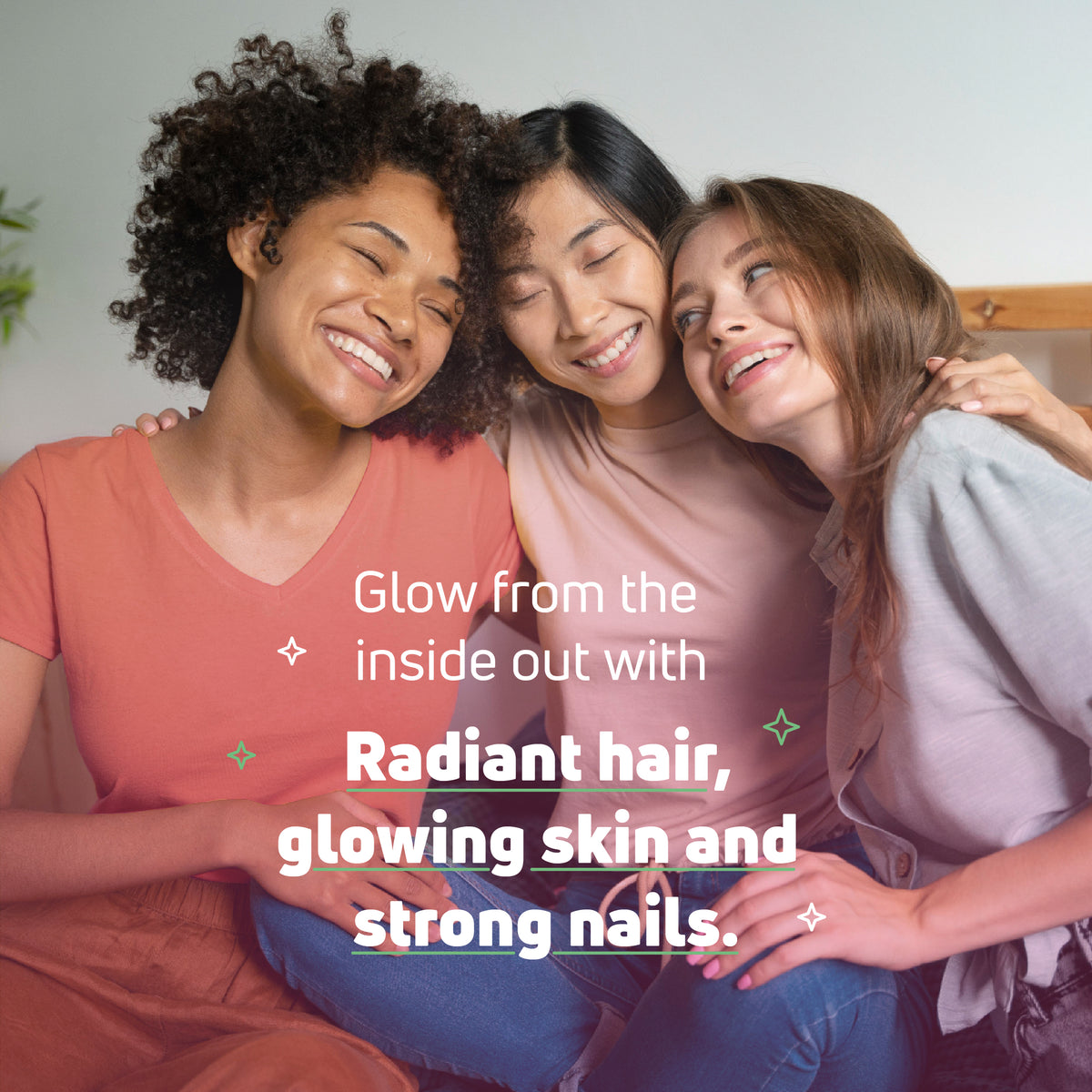 3 Beauty Complex lifestyle image for radiant hair, glowing skin and strong nails