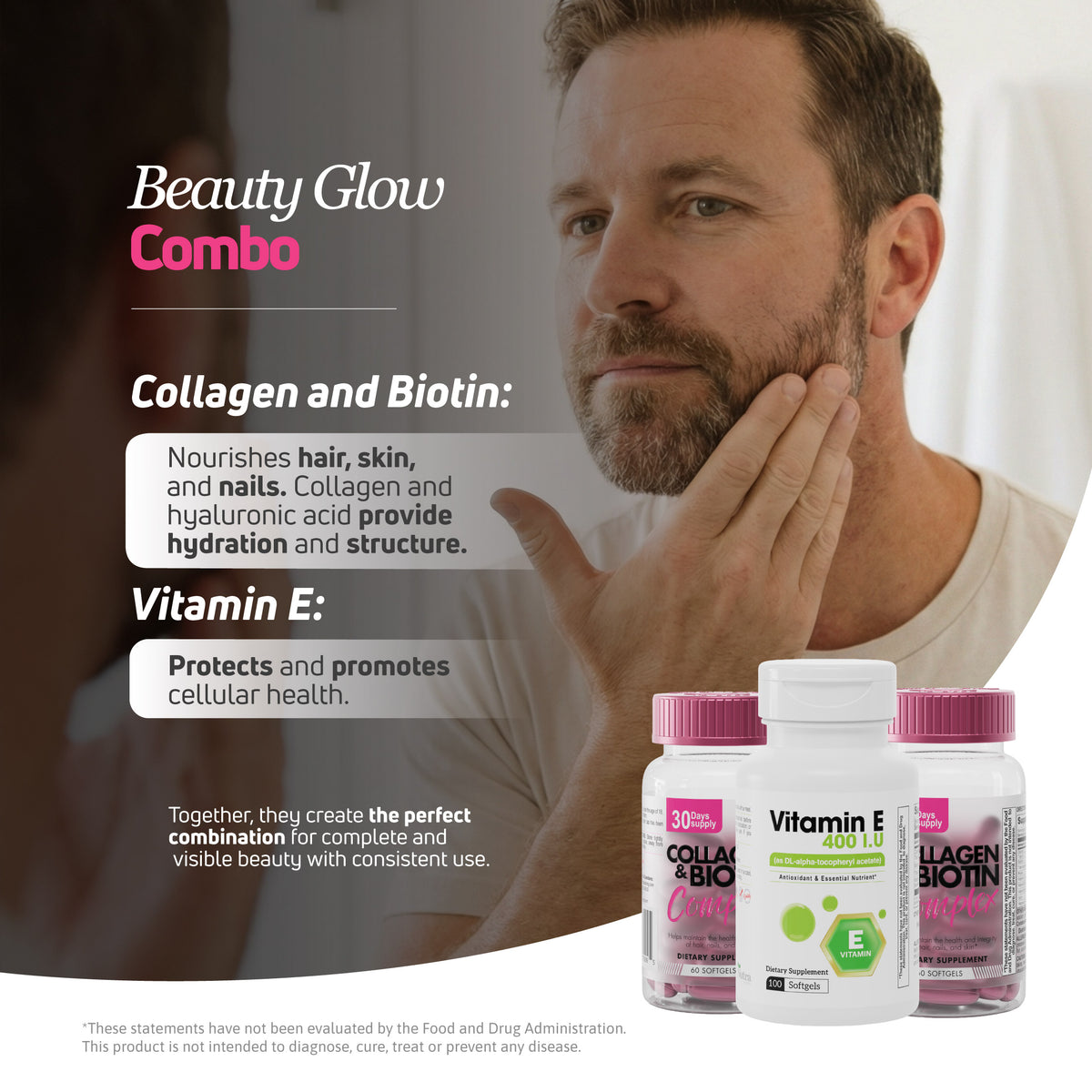 Collagen and biotin, Vitamin E 1000 IU | Combo for women - Benfit