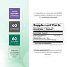 Supplement Facts label for 5-HTP 150 mg supplement showing Griffonia simplicifolia extract, serving size, and capsule information.
