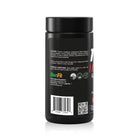 Back label of Tribulus Terrestris 1200 mg softgels showing storage instructions, safety warnings, barcode, and manufacturer information.