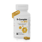 B-Complex with B12 supplement bottle with papain enzyme and 90 coated tablets