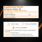 Supplement facts and serving instructions for Creatine Monohydrate powder included in the BenFit Creatine Monohydrate Twin Pack.