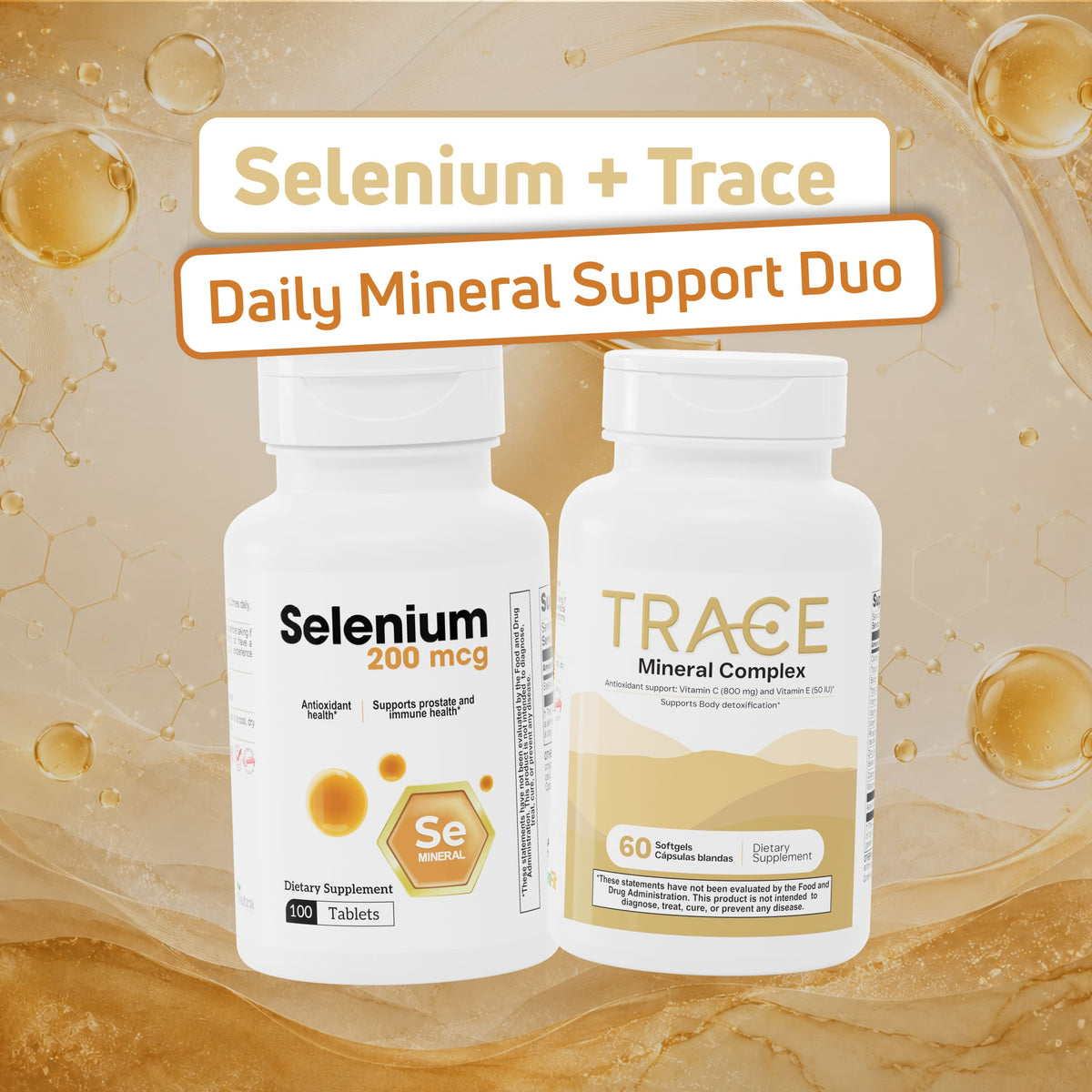 BenFit Daily Mineral Support Duo featuring Selenium 200 mcg and Trace Mineral Complex for comprehensive daily mineral and antioxidant support.