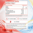 Supplement facts and serving directions for the Krill Oil softgels included in the BenFit Omega-3 + Krill Oil Heart & Brain Wellness Duo.