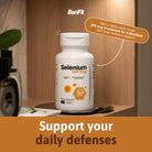 BenFit Selenium 200 mcg supplement with 100 tablets for daily antioxidant and wellness support.