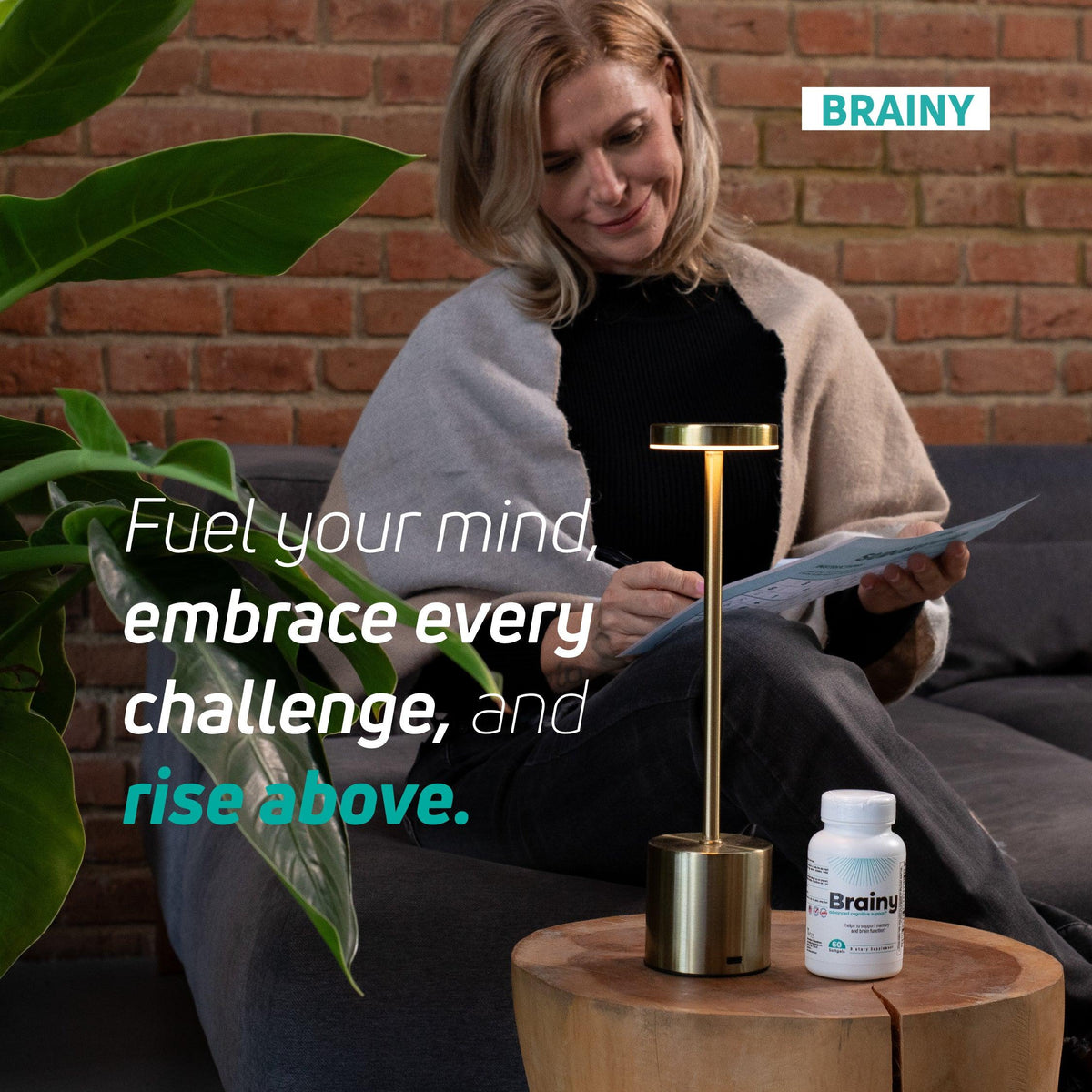 Brainy cognitive support lifestyle image for focus, memory support and daily mental wellness