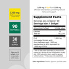 CLA 1200 mg supplement facts panel with 90 softgels and safflower seed extract information
