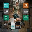 Creatine and MagX3 supplement bundle showing 5 g creatine and 400 mg magnesium per serving.