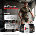 Creatine and Omega 3 bundle promoting strength, body support, mobility, and active lifestyle performance.