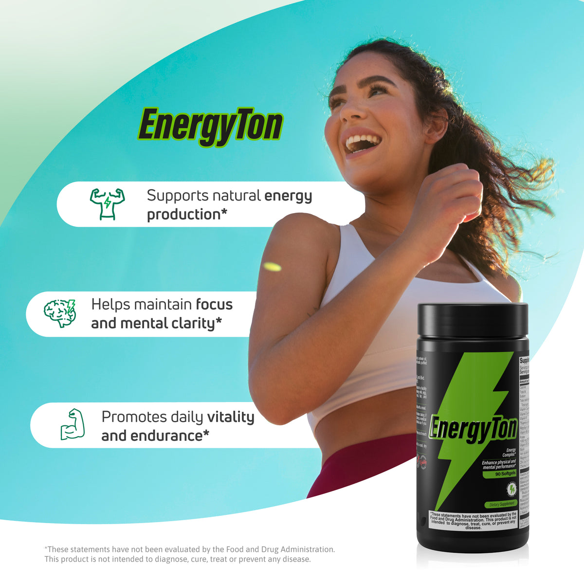 EnergyTon Energy Complex lifestyle image for natural energy production, focus, vitality and endurance support