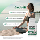 Garlic Oil supplement lifestyle image for immune system support, heart function and overall health