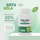 Gotu Kola Centella Asiatica 400 mg supplement standardized to 20% asiaticosides with 60 softgels