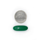 Gotu Kola 400 mg green softgel size comparison with a five cent coin