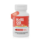 Krill Oil 1000 mg omega 3 supplement bottle with 30 softgels for daily wellness support.