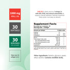 Supplement facts for Krill Oil 1000 mg with omega 3 fatty acids, EPA, DHA and astaxanthin.