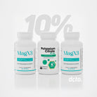 MagX3 magnesium and Potassium Citrate supplement bundle with 10 percent discount promotion.