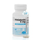 Melatonin 5 mg supplement bottle with 120 softgels for restful sleep support