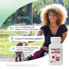 Methyl B12 3000 mcg supplement for nervous system support and energy production