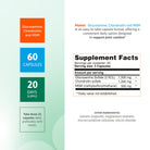 Mobiol supplement facts panel with glucosamine sulfate, chondroitin sulfate, MSM and 60 capsules