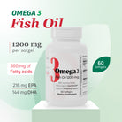 Omega 3 Fish Oil 1200 mg softgels with 360 mg fatty acids, EPA and DHA.