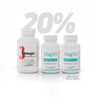 Omega 3 Fish Oil and MagX3 magnesium bundle with 20 percent discount promotion.