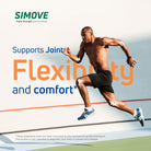 Athletic man running with SIMOVE Triple Strength Joint Formula for joint flexibility and comfort support.