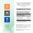 Supplement facts for SIMOVE Triple Strength Joint Formula with 60 caplets and 30-day supply.