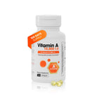 Vitamin A 10000 IU and Vitamin D3 400 IU supplement bottle with 100 softgels