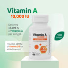 Vitamin A 10000 IU supplement with Vitamin D3 400 IU in 100 softgels