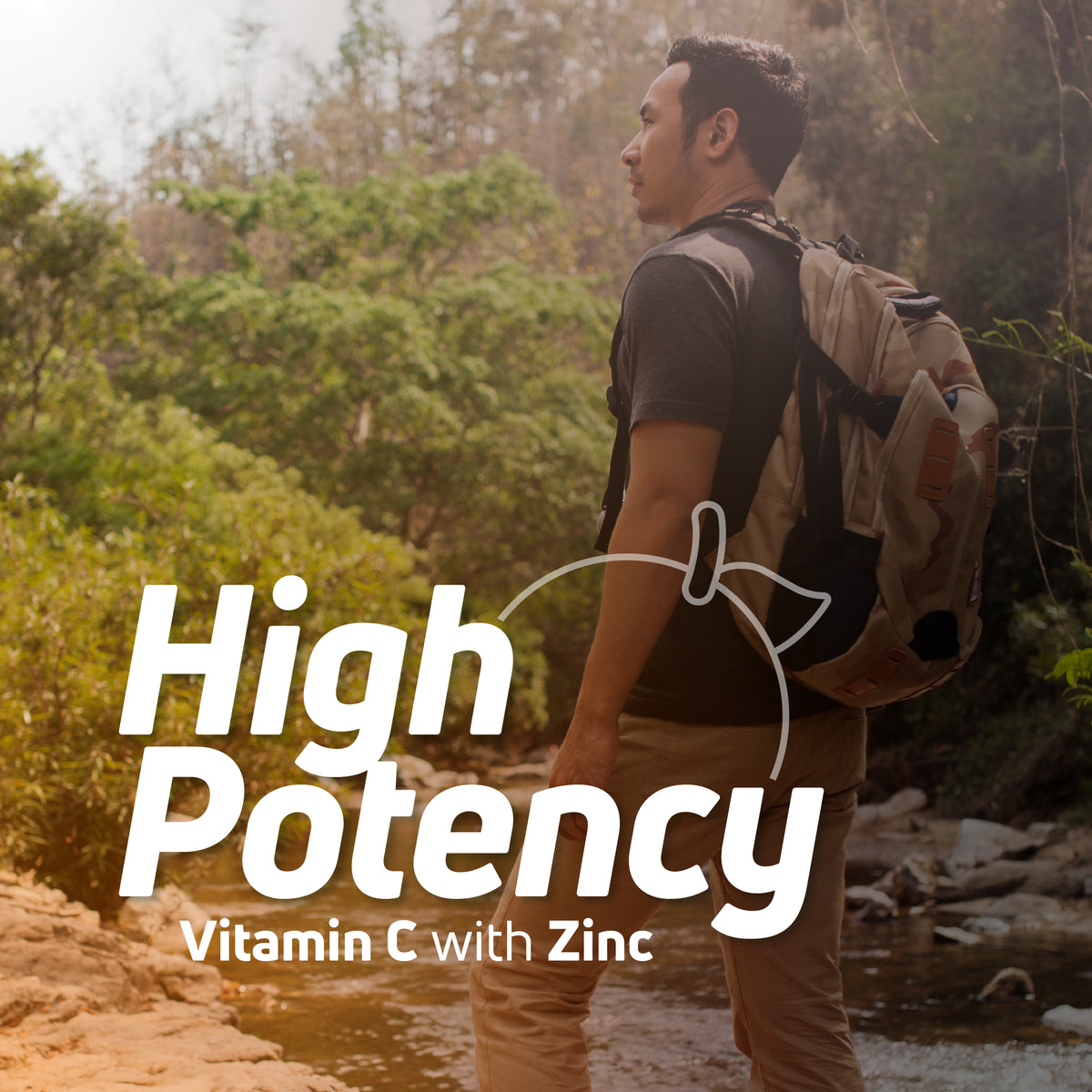 High potency Vitamin C with Zinc supplement for daily outdoor wellness support